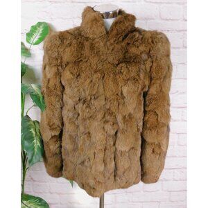 Gorgeous Vintage Dyed Rabbit Fur Coat Small - Soft, Lined & Elegant Warmth